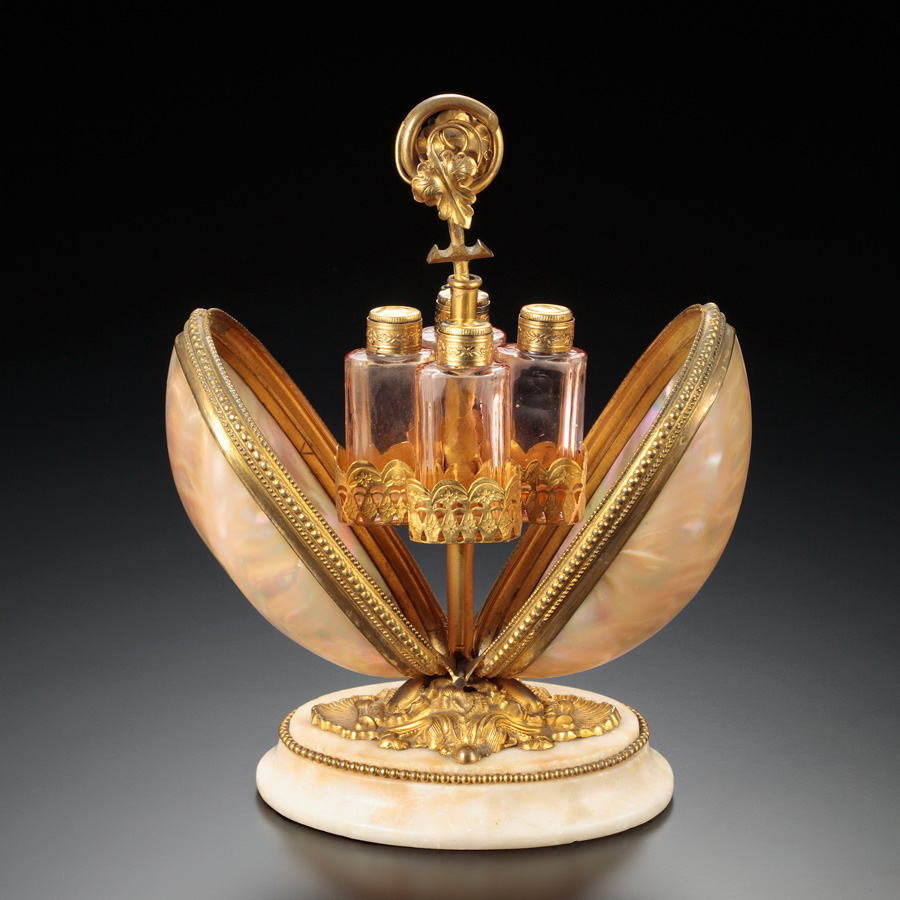 ベネチアングラス 香水瓶 金彩 ガラス製 工芸品 置物 花器にも 展示作品の